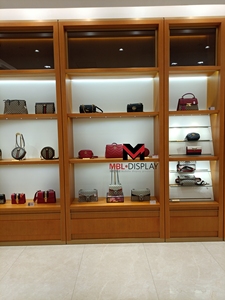 מפעל קמעונאות חנות תכשיטים חנות תיק חנות חנות קיר תצוגה ארון עם אורות עץ לרהיטים תצוגת חנות תיק - Product Image 6