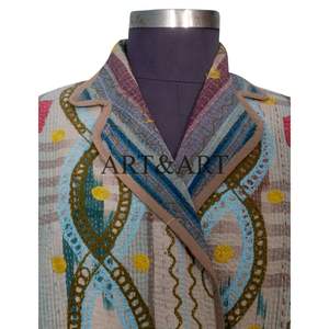 Veste d'été pour femme en broderie artisanale de qualité supérieure, design simple et uni, manteau régulier, multicolores, décontracté, en coton - Product Image 4