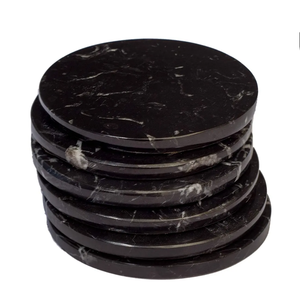 Posavasos de cristal de alta calidad, uso de regalo, posavasos de mármol negro artesanales de piedra para beber, mayorista de curación de piedra Natural - Product Image 2