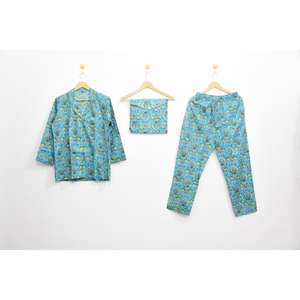 New Arrival Premium Wholesale Price Women's Cotton Hand Block Pajama Set- Boho Loungewear ,Comfy Nightwear For Women - Product Image 1