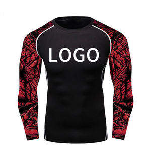 เสื้อแขนยาวแนบเนื้อสำหรับผู้ชายผ้าสแปนเด็กซ์/ โพลีเอสเตอร์ระบายอากาศเป็นมิตรกับสิ่งแวดล้อม - Product Image 2