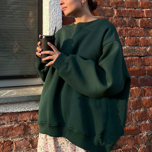 Sweat-shirt ample tissé de haute qualité, sweat-shirt personnalisé pour femme, écologique, coupe-vent, vente en gros à bas prix pour l'hiver, style streetwear - Product Image 6