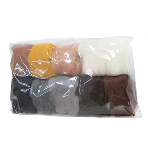 Bộ 10 sợi len Fancy 10G, 100% len <span class=keywords><strong>Merino</strong></span> nhuộm màu chủ đề động vật, dùng làm nguyên liệu nỉ kim - Product Image 2