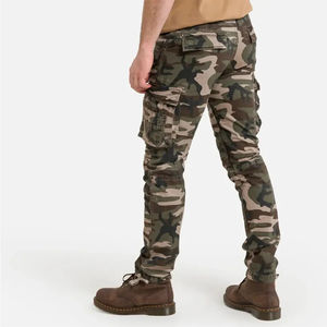 Pantalones Cargo de Algodón Grueso Negro para Hombre, Bolsillos de Alta Calidad, Diseño de Logotipo Personalizado, Pantalones Multibolsillos para Exteriores de Alta Calidad - Product Image 2