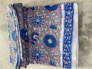 Tela de algodón indio por yarda estampado de bloque de punto floral para coser confección acolchado - Product Image 5