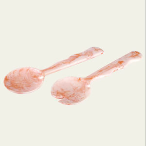 ช้อนและส้อมเสิร์ฟสลัดเรซิ่นตกแต่งหรูหรา งานแฮนด์เมดทันสมัย ใช้สำหรับงานปาร์ตี้ ด้ามยาว เป็นมิตรกับสิ่งแวดล้อม ล้างในเครื่องล้างจานได้ - Product Image 1