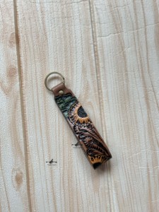 Gran oferta, llavero de cuero mecanizado a mano de diseñador, llaveros de cuero Real, llaveros elegantes, llavero con estampado de flores - Product Image 3