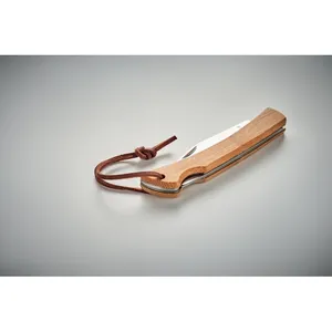 Coltello Pieghevole in Acciaio Inox e Bambù Personalizzato MANSAN per Uso Quotidiano o Collezione, Gadget Unico - Product Image 1