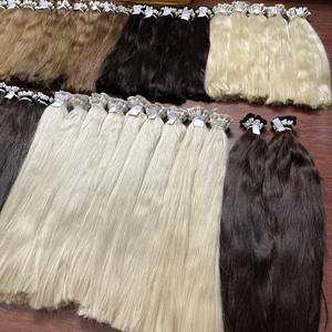 Extensions de cheveux humains russes slaves de la meilleure qualité, cheveux vierges non traités, en vrac, lisses, taille 6 à 32 pouces, usine du Vietnam - Product Image 1