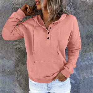 Sudaderas con capucha para mujer Jersey de color sólido Jersey de algodón de talla grande para mujer Sudaderas con capucha y sudaderas al por mayor con servicios OEM - Product Image 3
