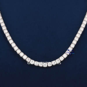 Exquisita Cadena de tenis de diamante cultivado en laboratorio de Plata de Ley 925 hecha a mano, collares llamativos atemporales y elegantes para mujer - Product Image 4