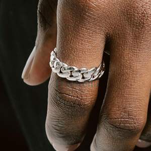 Joyería fina de Hip Hop para hombres, chapado en oro de 14 quilates, anillo de enlace cubano de plata sólida 925, anillos de moissanita de tendencia - Product Image 1