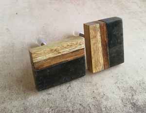 Poignée de meuble moderne de luxe en résine, bois et métal mixtes pour commode, cuisine, salon - Couleur personnalisée durable, fabriqué en Inde - Product Image 3