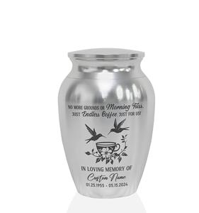 Mini urnes commémoratives personnalisées pour cendres Urne commémorative décorative en acier inoxydable avec design de café Urnes commémoratives Taille personnalisée - Product Image 1