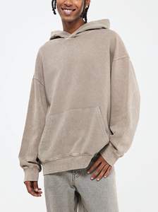 Servicio de OEM personalizado de gran tamaño pesado de algodón de los hombres de lavado ácido personalizado marrón Sudadera con capucha oferta al por mayor tendencia 2024 calidad - Product Image 2