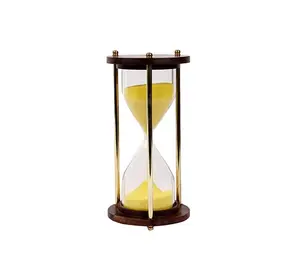 Gold plated metal Personalized Handmade Home decor half hour /1 hour office coffee hourglass sand timer for decor in low moq