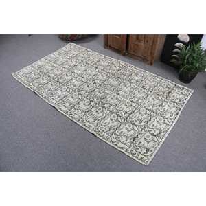 พรมตุรกีวินเทจ ขนาด 3.7x6.5 ฟุต พรมขนสัตว์สีขาวลายอิคัต - Product Image 4