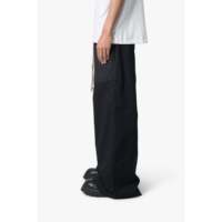 Pantalones Rave Negros con Capas de Gasa, Corte Oversize, Entrepierna Extendida