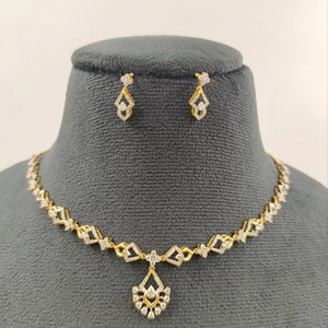Elegante y exquisito conjunto de collar de diamantes cultivados en laboratorio de oro amarillo y blanco, colección de joyería Premium, collares de joyería fina - Product Image 1
