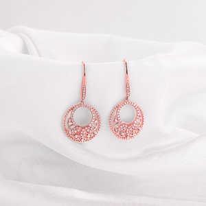 Rose Gold Crescent Affair <b>Fashion</b> <b>Earrings</b> - Product Image 1