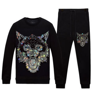 Chándales de diamantes de imitación para hombre, ropa informal, chándal Original de algodón anticontracción sostenible con diamantes de imitación, chándal de moda para hombre - Product Image 1