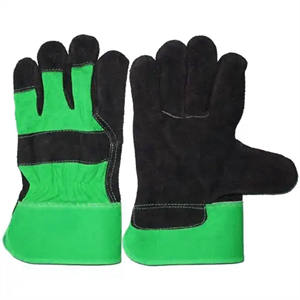 Guantes de protección canadienses divididos de piel de vaca negra azabache de primera calidad, guantes de soldadura de cuero para conductores de seguridad Industrial - Product Image 4