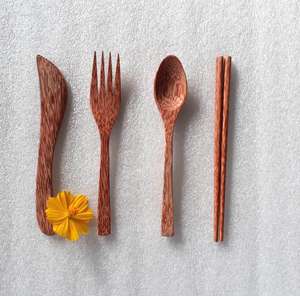 Vente en gros, bol de service et cuillères en bois de noix de coco naturel et biologique poli Ms sofia - Product Image 5