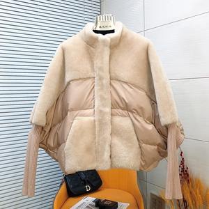 Nueva moda mujer abrigo de piel de oveja Real Natural grueso cálido abrigos de plumón de ganso abrigo de invierno prendas de vestir femeninas chaquetas acolchadas - Product Image 2