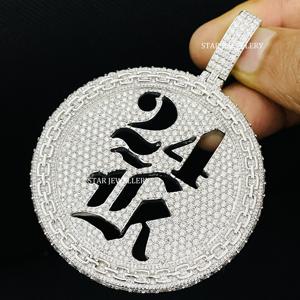 Colgante Personalizado Moissanite Logo, Colgante Personalizado VVS Moissanite Logo, Colgante Personalizado Moissanite, Colgante Plata Hip Hop Moissanite - Product Image 5