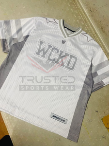 Camisetas de Fútbol Americano de Manga Corta, Ajuste Holgado, Retro, de Malla Transpirable, Bordado OEM, MOQ Bajo, Personalizadas, Estilo Cuadrado, de Alta Calidad - Product Image 5