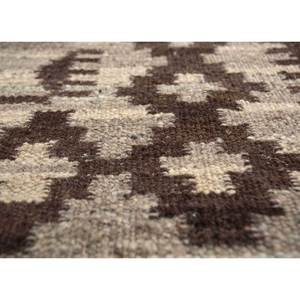 พรมขนสัตว์อัฟกันสีเบจและสีน้ำตาลแบบเบดูอิน รุ่น ADWL-146 ทอลายเรียบแบบเรขาคณิตสำหรับใช้ในบ้าน - Product Image 3