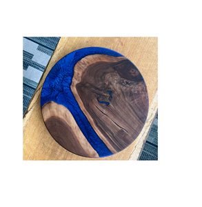 Excellent design Bois et résine époxy lazy susan river forme ronde avec bois de qualité supérieure et résine Lazy susan - Product Image 4