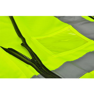 Haute visibilité ANSI classe 2 gilet de sécurité en polyester imperméable gilet de travail réfléchissant Construction usage industriel léger - Product Image 4