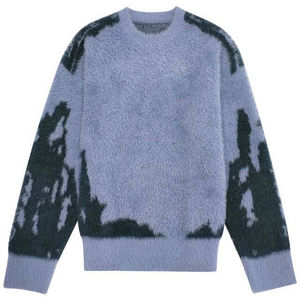 Pull-over pour homme en mohair, design contrasté, logo personnalisé, fabrication artisanale, vente en gros - Product Image 2