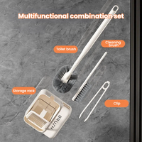 Ensemble de brosses WC avec support mural, brosse de nettoyage pour salle de bain, brosse à cuvette profonde, outil d'hygiène, brosse de nettoyage pour cuvette de toilettes