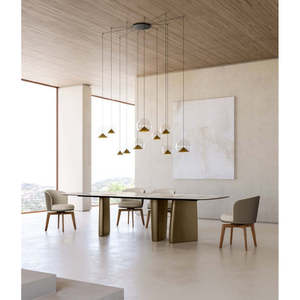 Albert King Solid Wood <b>Dining</b> <b>Table</b> with Oval Marble <b>Top</b> Stable Traditional to Modern Home Furniture for Kitchen Use - Product Image 3