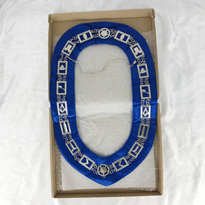 Wholesale Freemasonry Collar <b>Chain</b> Badge Gold Plated Brass Velvet Rectangle Pattern Customizable Colors Eco-Friendly - Product Image 2