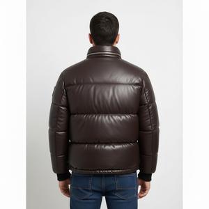 เสื้อแจ็คเก็ตพัฟเฟอร์หนาแบบมีฮู้ด สีน้ำตาล ปิดด้วยซิป กันน้ำ/ลมได้  สไตล์สตรีทแวร์  โลโก้ด้านหน้าแบบสั่งทำได้ - Product Image 4