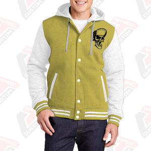 Veste universitaire personnalisée et chaude à capuche 100% coton polaire délavé à la pierre brodé impression numérique teint en plaine hiver pour hommes - Product Image 2