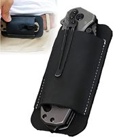 Étui de ceinture universel compact en cuir imperméable de haute qualité pour couteau pliant tactique, double couture réglable OEM/ODM