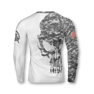 เสื้อแรชการ์ดแขนยาวสำหรับผู้ชายเสื้อรัดรูปป้องกัน UV พิมพ์โลโก้ตามสั่งเหมาะสำหรับกีฬาทางน้ำและยิม - Product Image 3