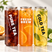 Nouvelles canettes populaires en plastique PET transparent avec couvercles, bocaux transparents pour boissons (café glacé, thé aux perles, soda), logo personnalisé disponible