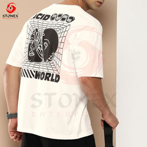 2025 Boxy Fit T-shirt Pro Club poids lourd surdimensionné impression personnalisée plaine unisexe O cou T-shirt - Product Image 6