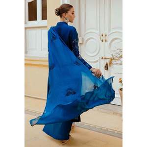 Ensemble chemise et dupatta élégant en satin pour femme Inara avec col mandarin et manches longues, respectueux de l'environnement - Product Image 5