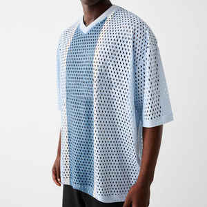 เสื้อยืดผ้าตาข่ายคอตตอนสำหรับผู้ชายทรงเข้ารูปเสื้อยืดฤดูร้อนสีพื้นสำหรับ100% ใหม่ - Product Image 5