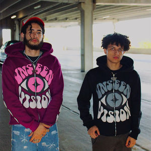 Sudaderas con capucha de los hombres de invierno baratos sudaderas con capucha de gran tamaño sólido liso grueso en blanco con logotipo personalizado Impresión digital venta completa - Product Image 2