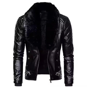Alta calidad Casual Streetwear Hip Hop chaqueta de cuero a prueba de viento hombre chaqueta de cuero para hombres elegante chaqueta de cuero negro - Product Image 2