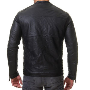 Blouson en cuir pour homme décontracté personnalisable Bomber Logo Service OEM pour l'hiver Blousons vierges - Product Image 5