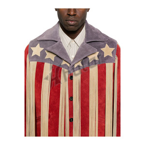 Chaqueta de cuero de ante de lujo personalizada chaqueta de motocicleta de lana de estilo Vintage para tejido no tejido curtido de invierno - Product Image 3