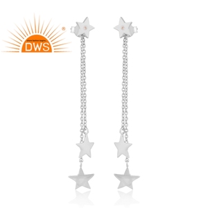 ต่างหูพลอยบุษราคัมสีขาวธรรมชาติดีไซน์ใหม่ดีไซน์ใหม่จากผู้ผลิต - Product Image 3